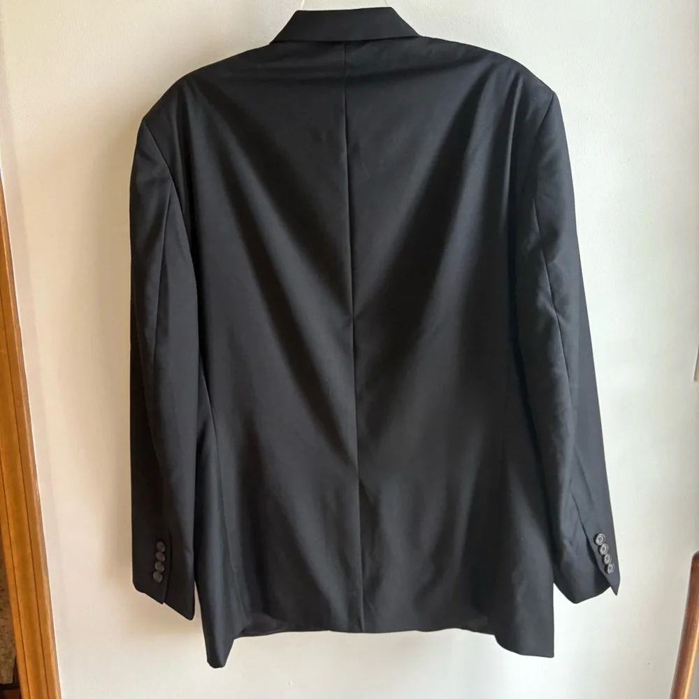 Lauren Ralph Lauren Size 42R Wool Career Notched Blazer Jacket Black